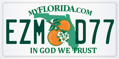 FL license plate EZMD77