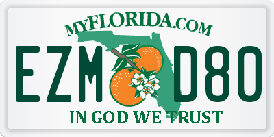 FL license plate EZMD80