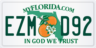 FL license plate EZMD92