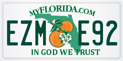 FL license plate EZME92