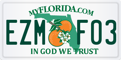 FL license plate EZMF03