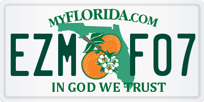 FL license plate EZMF07