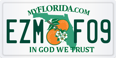 FL license plate EZMF09