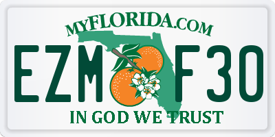 FL license plate EZMF30