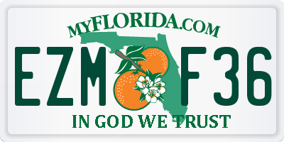 FL license plate EZMF36