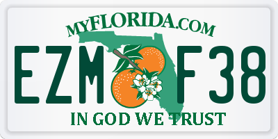 FL license plate EZMF38