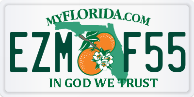 FL license plate EZMF55