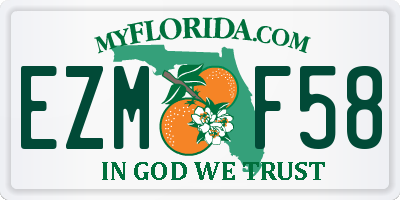 FL license plate EZMF58