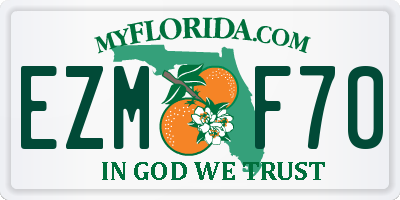 FL license plate EZMF70