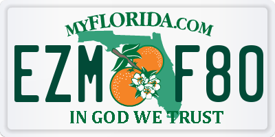 FL license plate EZMF80