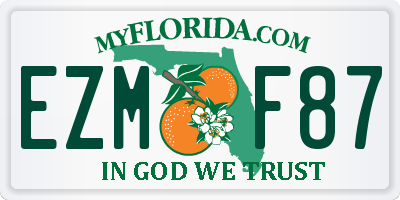 FL license plate EZMF87