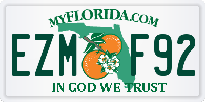 FL license plate EZMF92