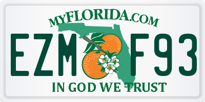 FL license plate EZMF93