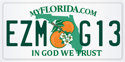 FL license plate EZMG13