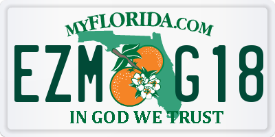 FL license plate EZMG18