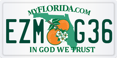 FL license plate EZMG36