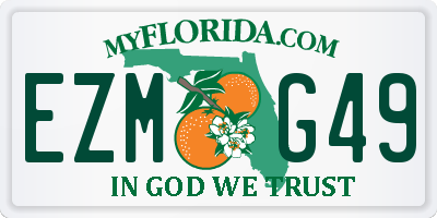 FL license plate EZMG49