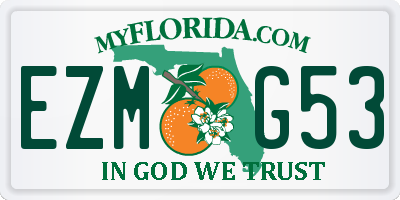 FL license plate EZMG53