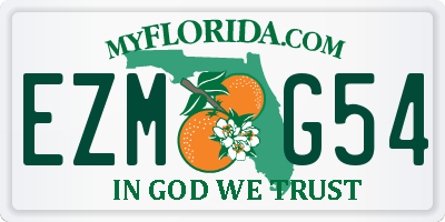 FL license plate EZMG54