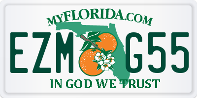 FL license plate EZMG55