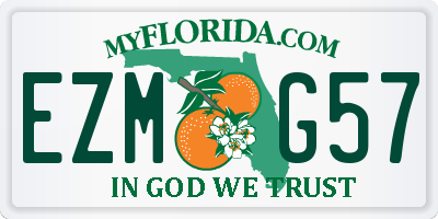 FL license plate EZMG57