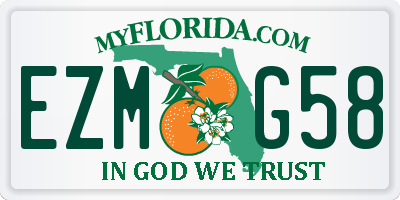 FL license plate EZMG58