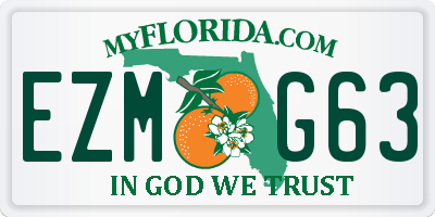 FL license plate EZMG63