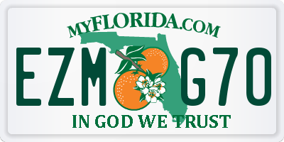 FL license plate EZMG70