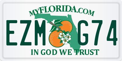 FL license plate EZMG74