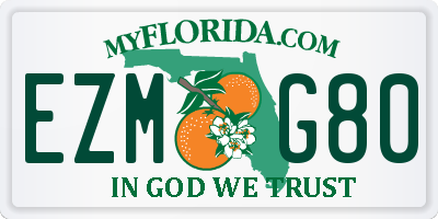 FL license plate EZMG80