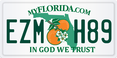 FL license plate EZMH89