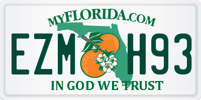 FL license plate EZMH93