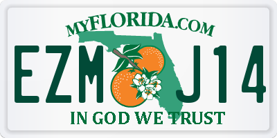 FL license plate EZMJ14