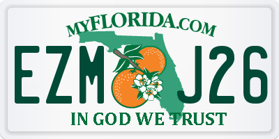 FL license plate EZMJ26