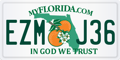 FL license plate EZMJ36