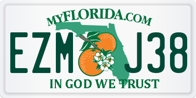 FL license plate EZMJ38