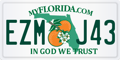 FL license plate EZMJ43