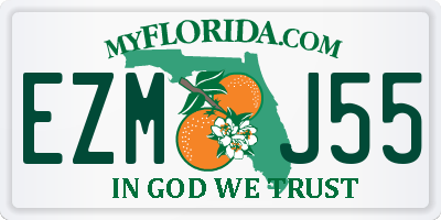 FL license plate EZMJ55