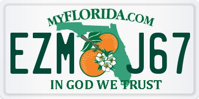 FL license plate EZMJ67