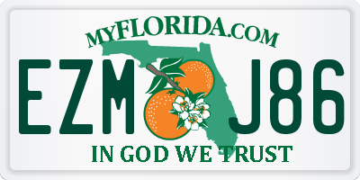 FL license plate EZMJ86