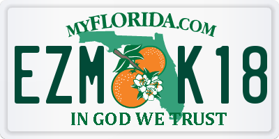 FL license plate EZMK18