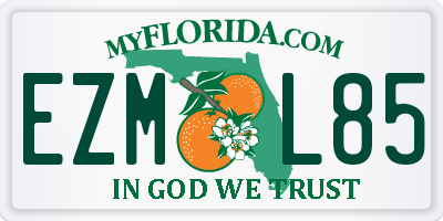 FL license plate EZML85