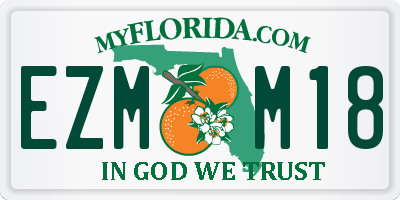 FL license plate EZMM18