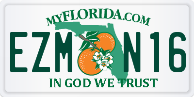 FL license plate EZMN16