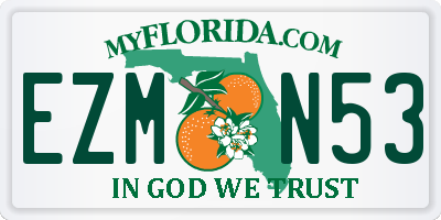 FL license plate EZMN53