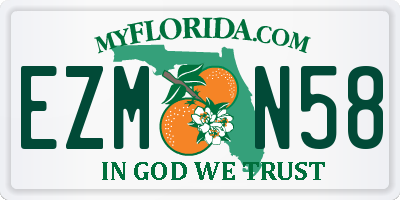 FL license plate EZMN58