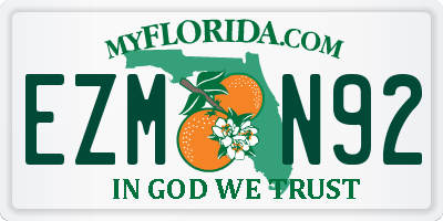 FL license plate EZMN92