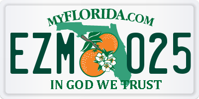 FL license plate EZMO25