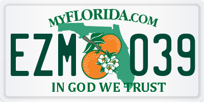 FL license plate EZMO39