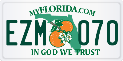 FL license plate EZMO70